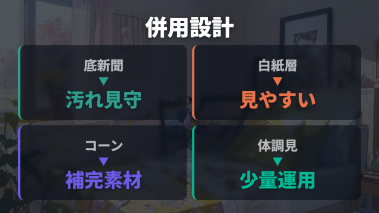 新聞紙床材のメリットと欠点を踏まえた併用パターン