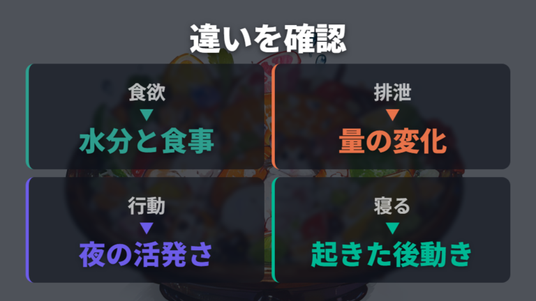 病気を疑う寝方との違いは食欲と排泄も合わせて判断する