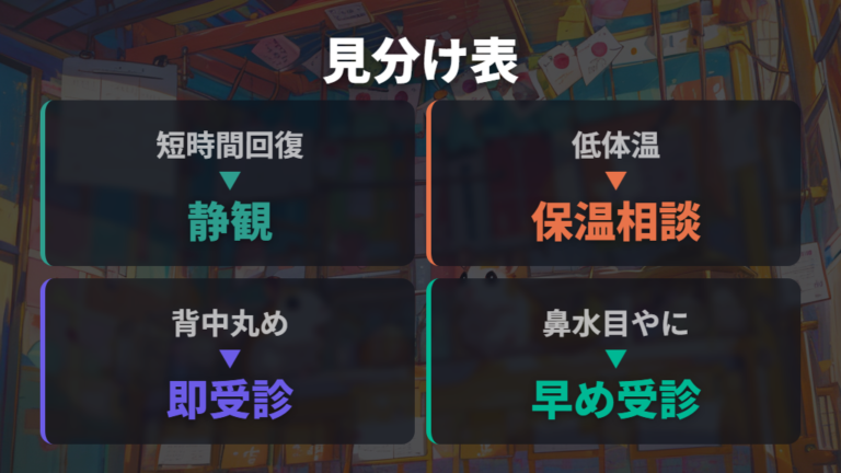病気や衰弱との見分け方を一覧で整理する