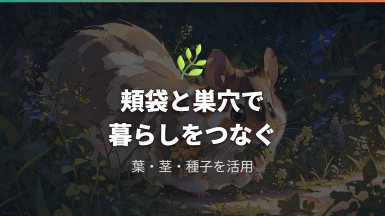 野生での食べ物と巣作りは頬袋と巣穴で理解する