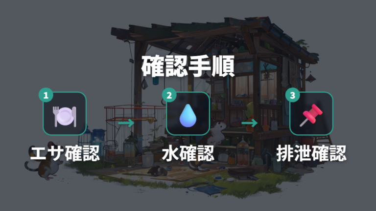 まず確認したい餌と水の減り方の手順
