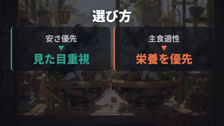 安くても選びたい餌の条件は主食に向くこと