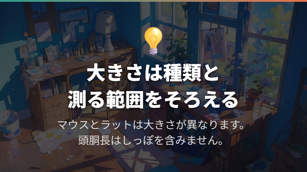 大きさは「ハムスターよりねずみが大きい」と一括りにできない
